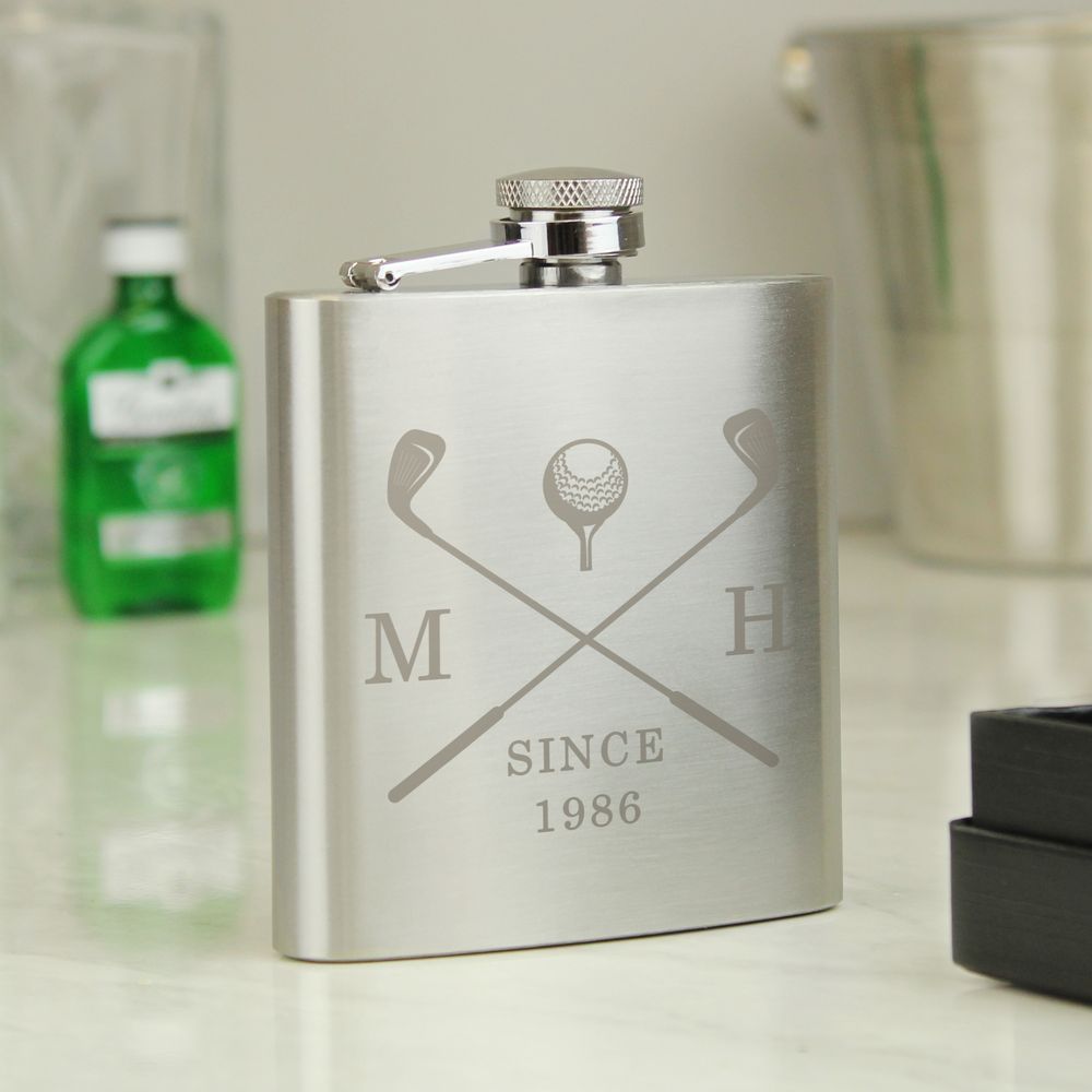 Personalised Golf Hip Flask Personalised Golf Hip Flask