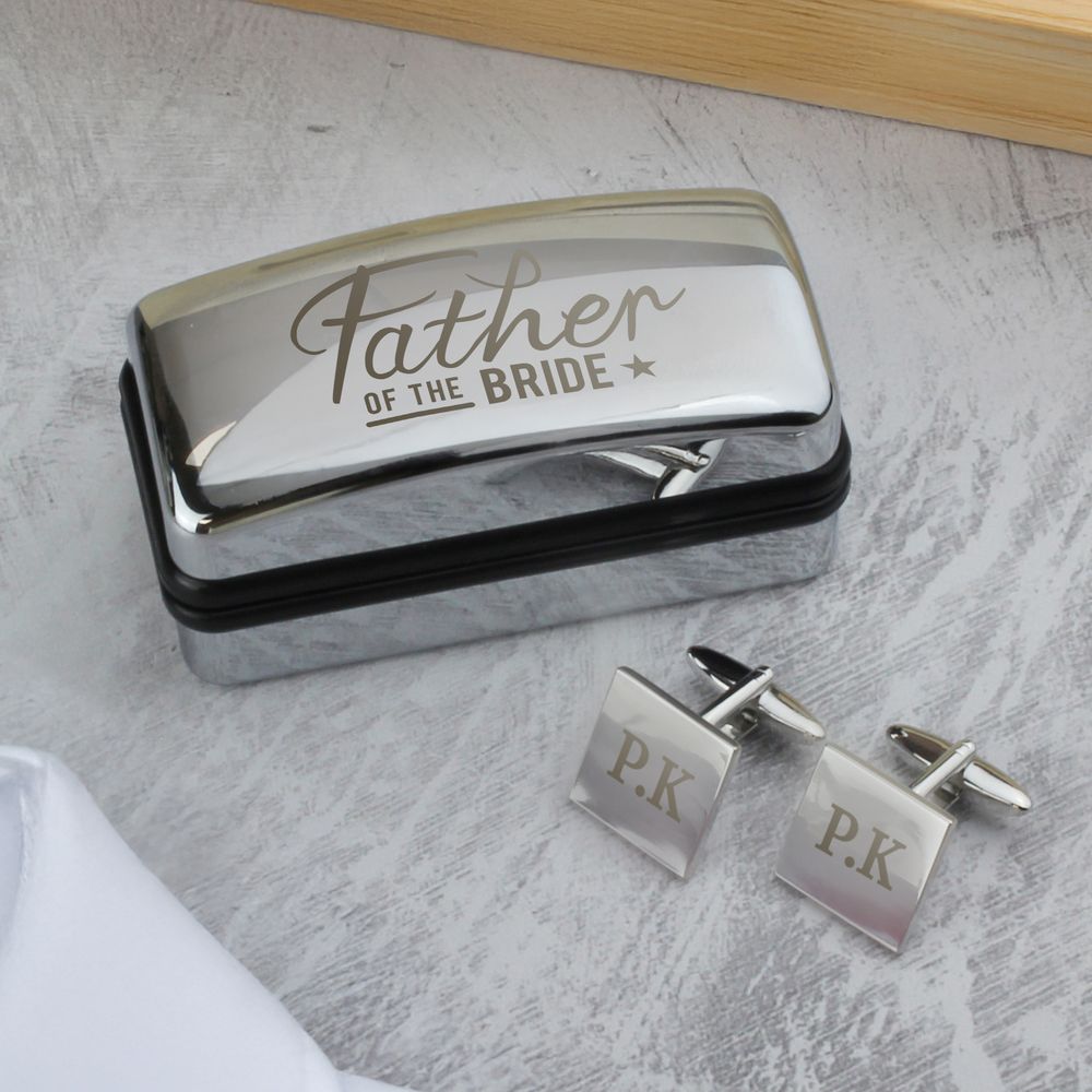 Personalised Father of the Bride Wedding Cufflinks and Box Set Personalised Father of the Bride Wedding Cufflinks and Box Set
