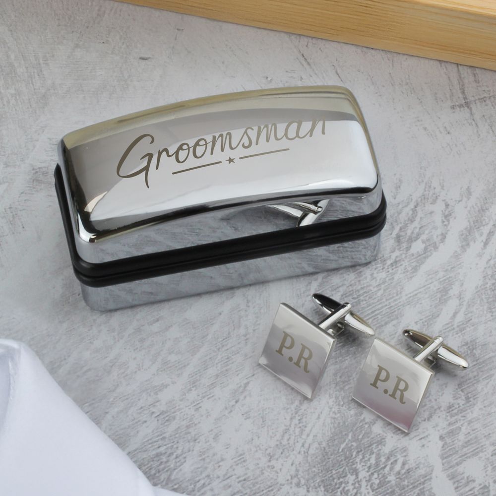 Personalised Groomsman Wedding Cufflinks and Box Set Personalised Groomsman Wedding Cufflinks and Box Set