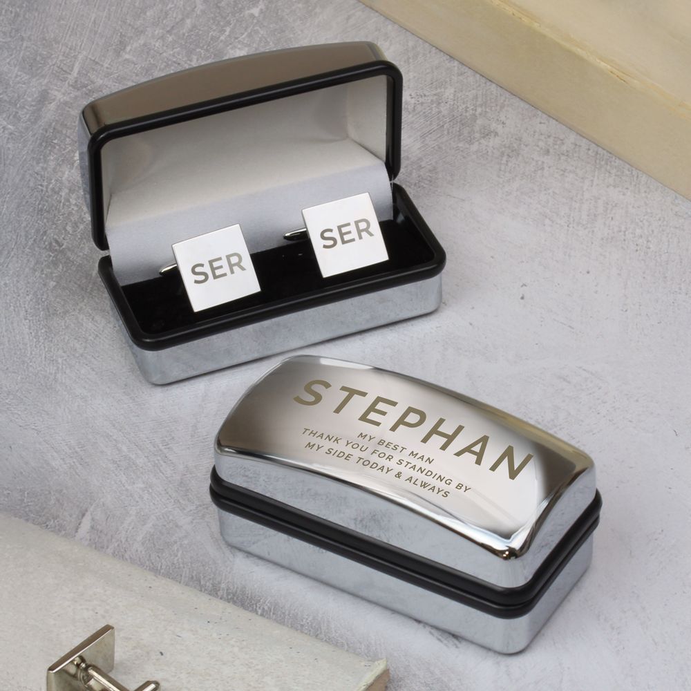 Personalised Initial Cufflinks & Bold Cufflink Box Personalised Initial Cufflinks & Bold Cufflink Box