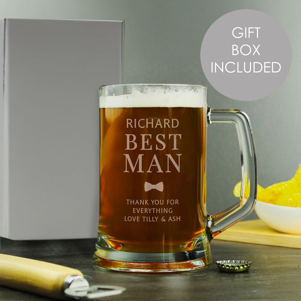 Personalised Best Man Pint Stern Tankard Personalised Best Man Pint Stern Tankard