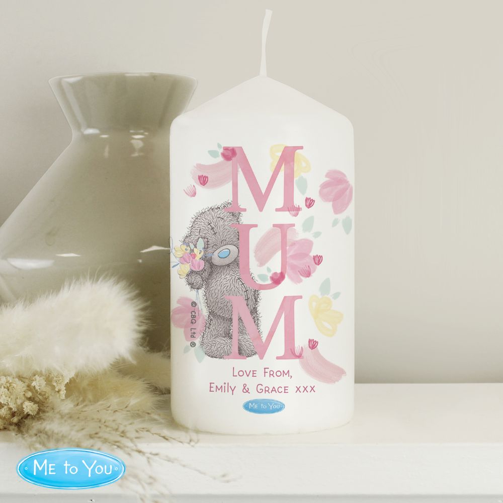 Personalised Me to You MUM Pillar Candle from Personalise.co.uk
