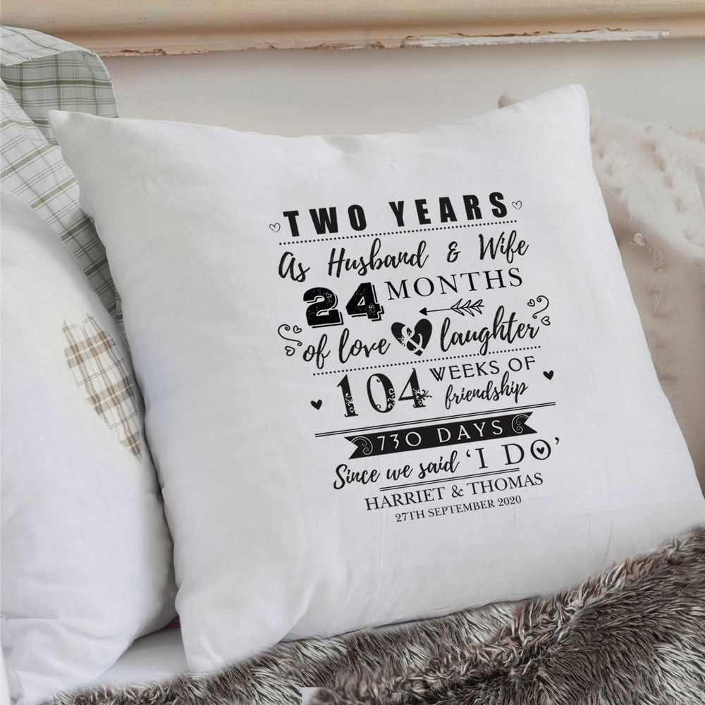 Personalised 2nd Anniversary Cushion Personalised 2nd Anniversary Cushion