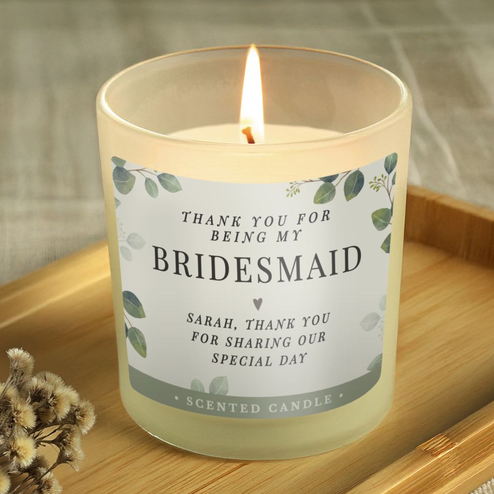 Personalised Botanical Thank You Wedding Party Jar Candle Personalised Botanical Thank You Wedding Party Jar Candle