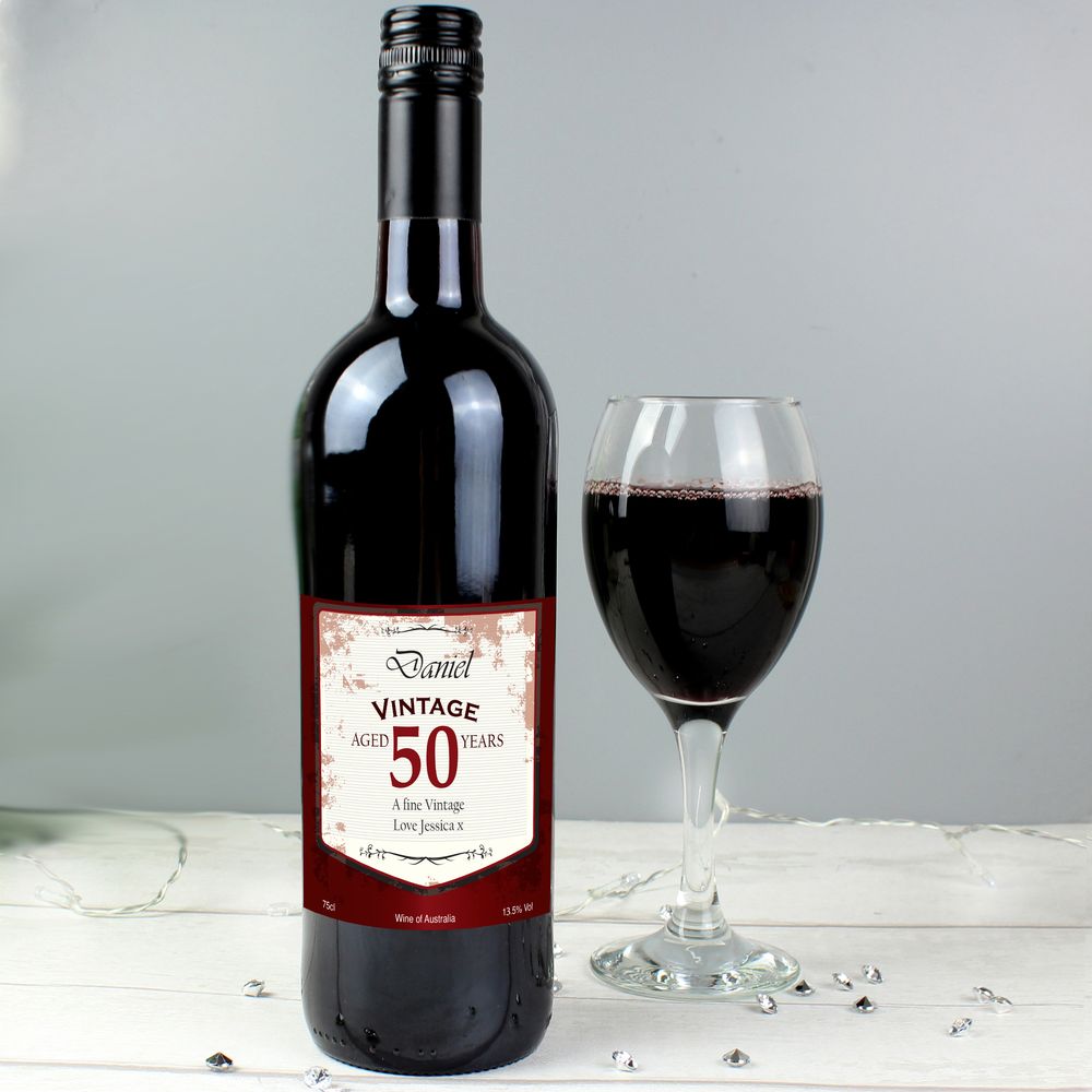Personalised Red Wine Vintage Age Label Personalised Red Wine Vintage Age Label