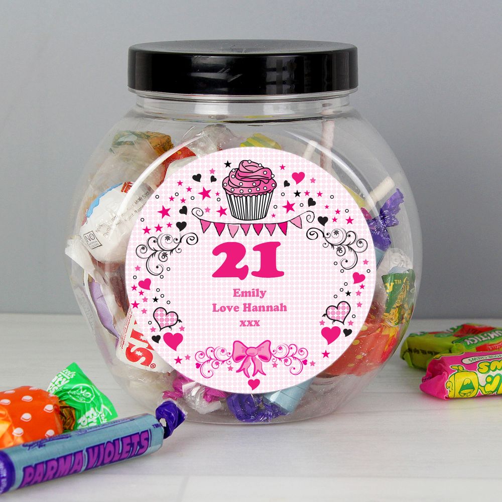 Personalised Birthday Big Age Sweet Jar at Personalise.co.uk