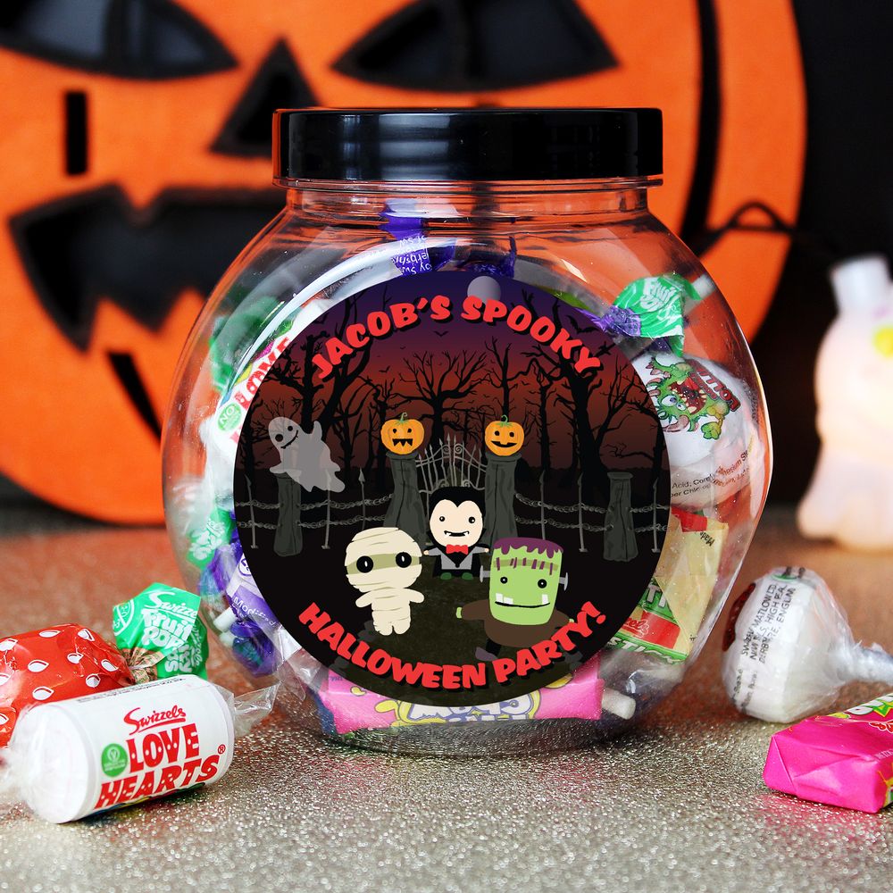 Personalised Halloween Characters Sweet Jar Personalised Halloween Characters Sweet Jar