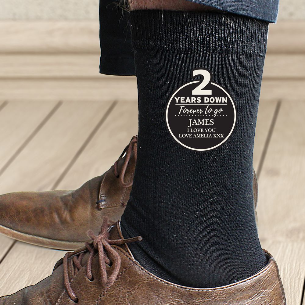 Personalised 2nd Anniversary Mens Socks Personalised 2nd Anniversary Mens Socks