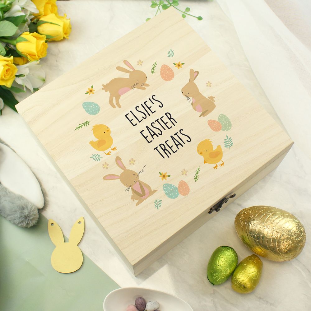 Personalised Easter Bunny Wooden Treat Box Personalised Easter Bunny Wooden Treat Box