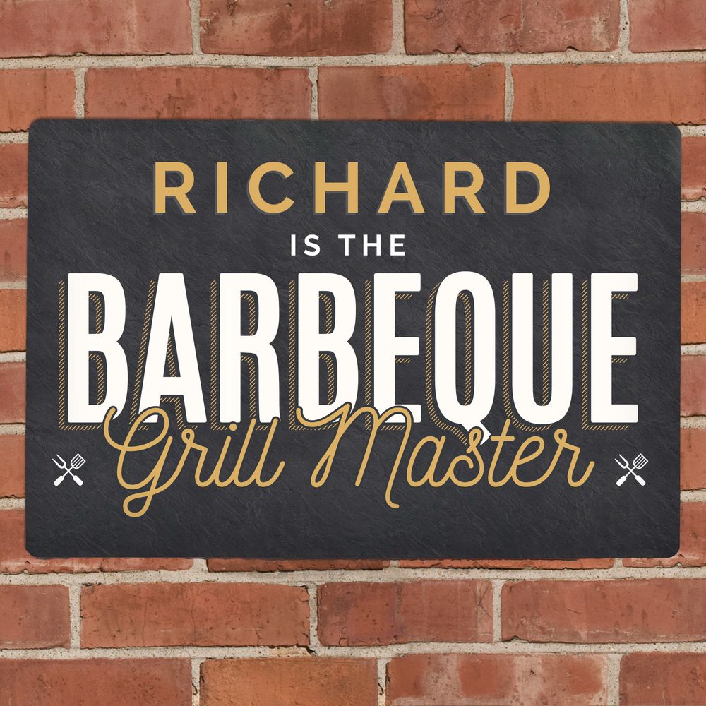 Personalised BBQ Grill Master Metal Sign Personalised BBQ Grill Master Metal Sign