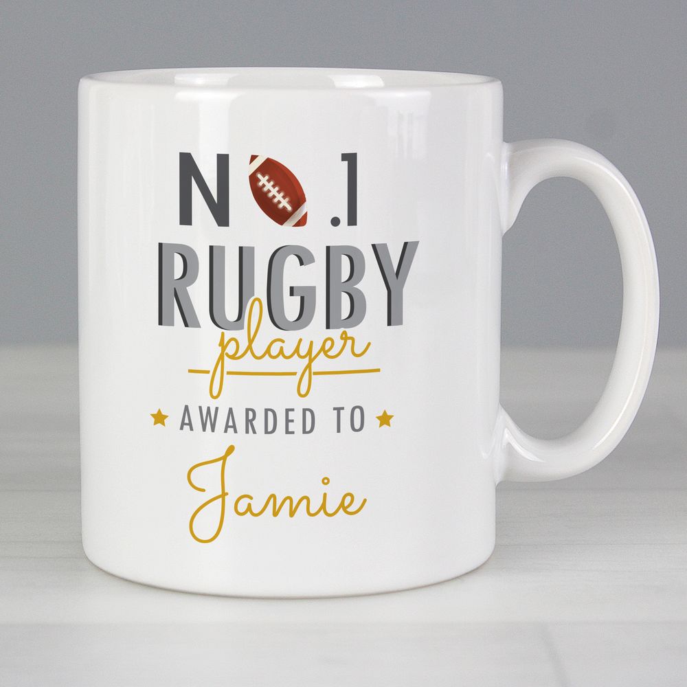 Personalised No.1 Rugby Player Mug Personalised No.1 Rugby Player Mug