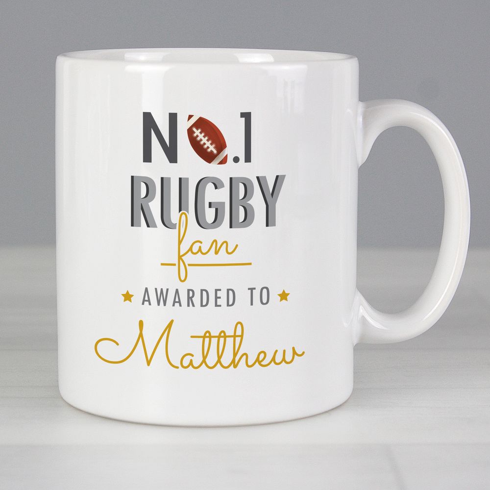 Personalised No.1 Rugby Fan Mug Personalised No.1 Rugby Fan Mug