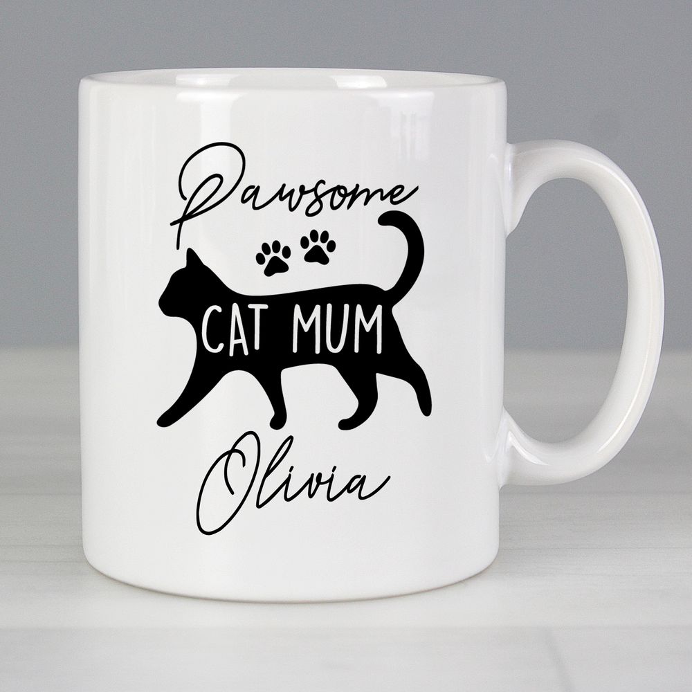 Personalised Pawsome Cat Mum Mug Personalised Pawsome Cat Mum Mug