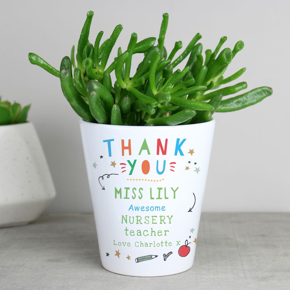 Personalised Thank You Teacher Plant Pot Personalised Thank You Teacher Plant Pot