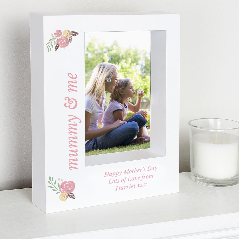 Personalised Floral 5x7 Box Photo Frame from Personalise.co.uk
