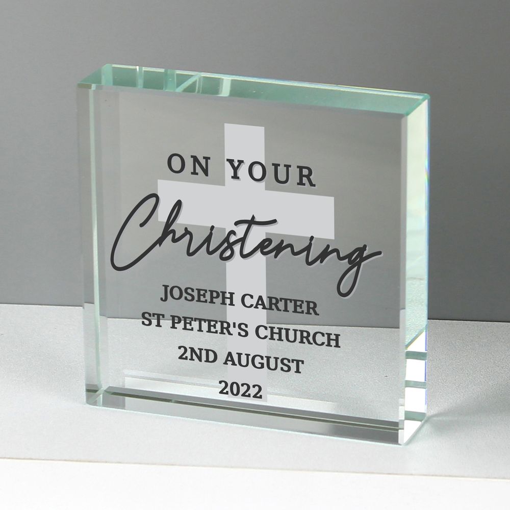 Personalised On Your Christening Crystal Token Personalised On Your Christening Crystal Token