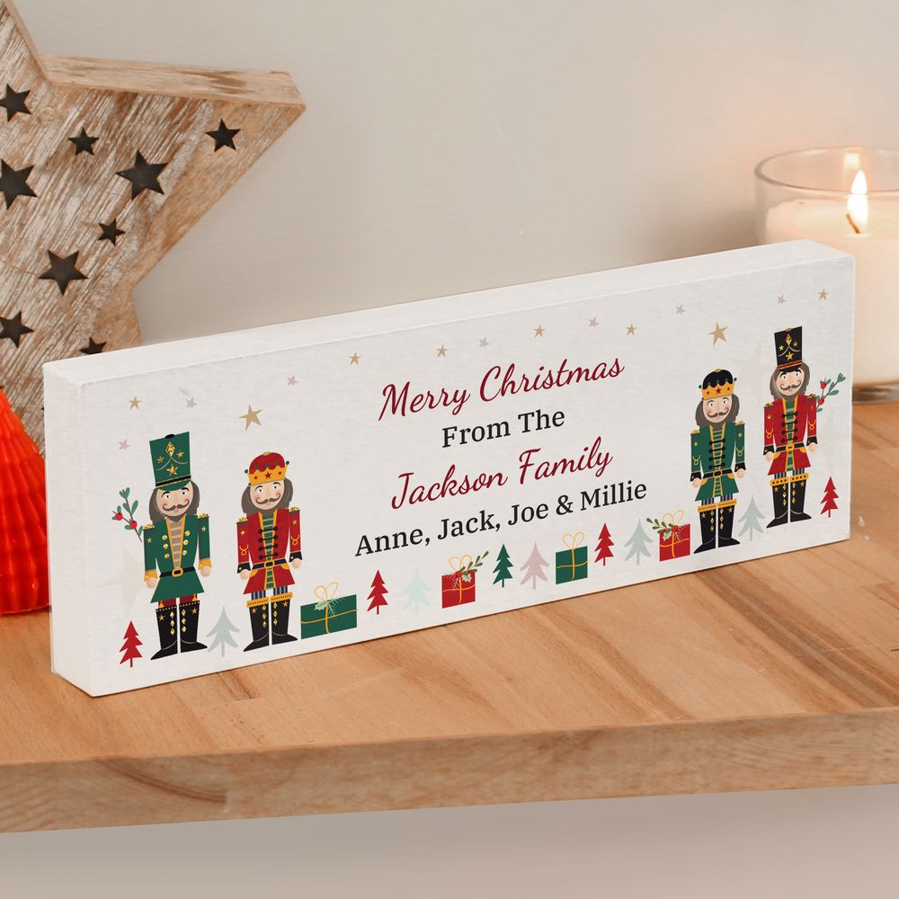 Personalised Christmas Nutcracker Wooden Mantel Decoration from Personalise.co.uk