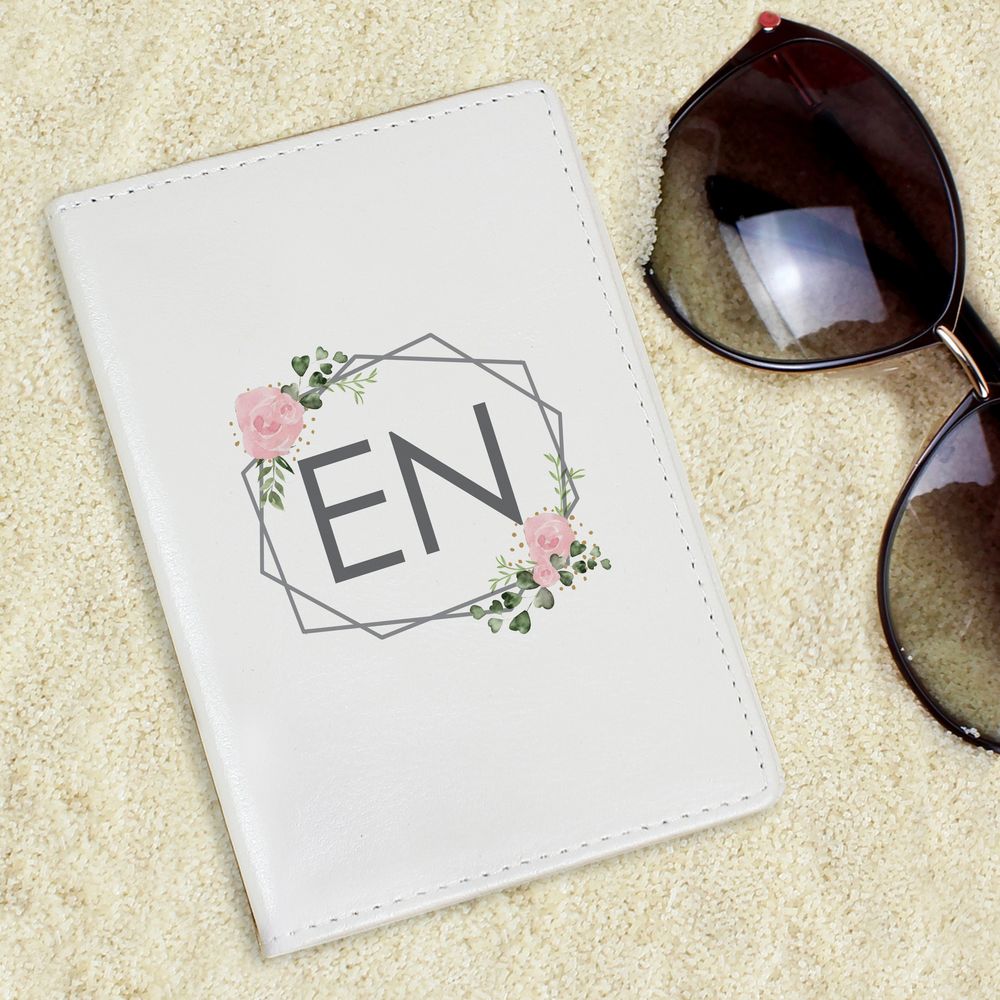 Personalised Floral Cream Passport Holder at Personalise.co.uk