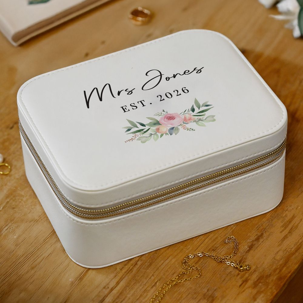 Personalised Wedding Travel Jewellery Box Personalised Wedding Travel Jewellery Box