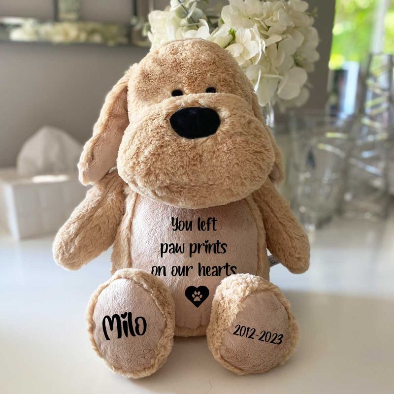 Personalised Paw Prints On Our Hearts Memorial Dog – Keepsake Ashes Tin – Gift Bag Personalised Paw Prints On Our Hearts Memorial Dog – Keepsake Ashes Tin – Gift Bag