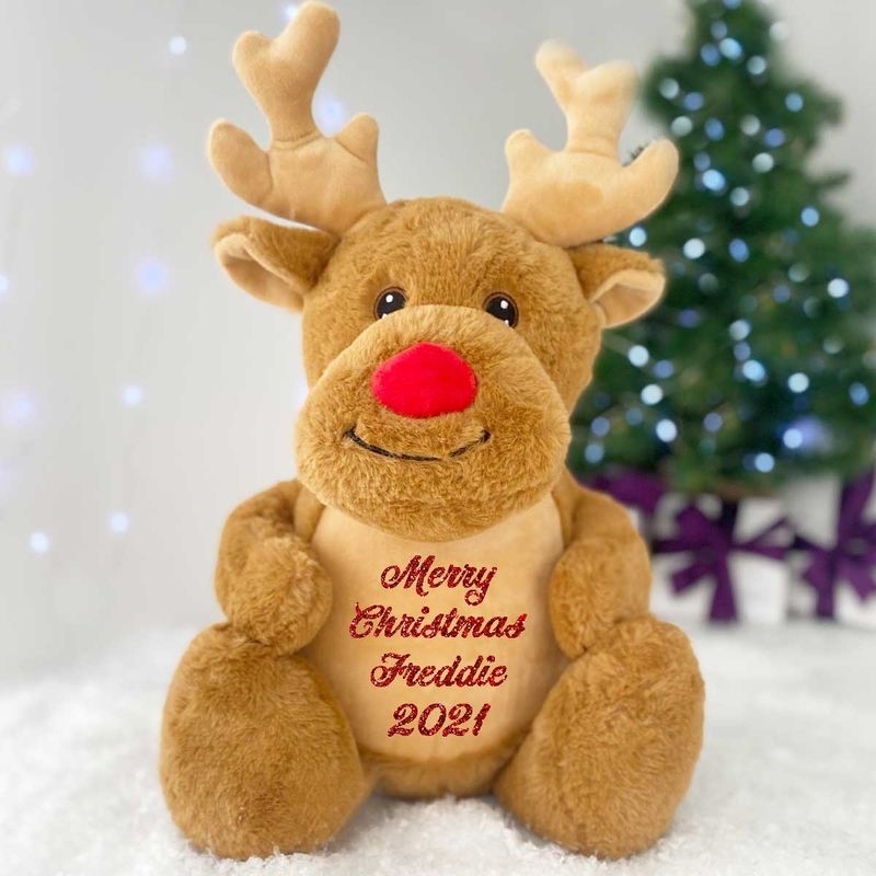 Personalised Reindeer Soft Toy – Record-A-Voice – Gift Bag Personalised Reindeer Soft Toy – Record-A-Voice – Gift Bag